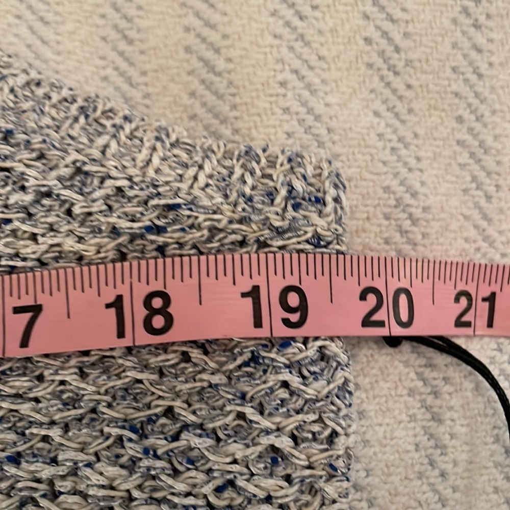 White + Warren Size L cable tank sleeveless sweater. Indigo combo. - Picture 8 of 15